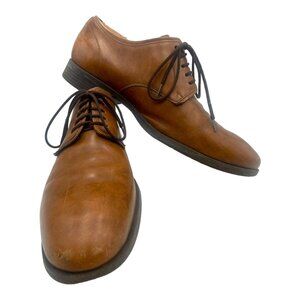 Cole Haan Copley Plain Toe Derby Oxford Leather British Tan 9.5 M C13139 Brown